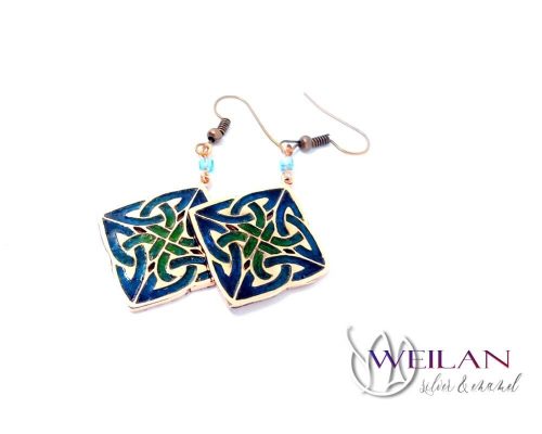 Vatis bronz tűzzománc fülbevaló