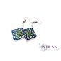Vatis - Bronze Enamel Earrings (turquoise blue - green)