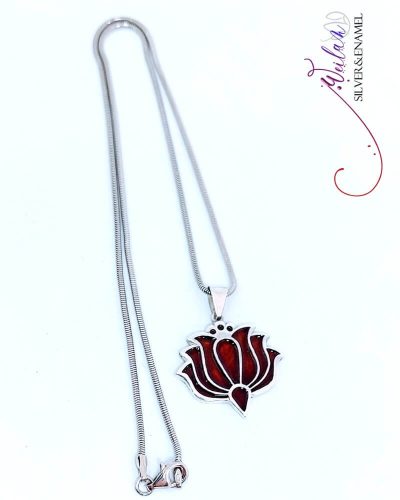 Tradició - Kalocsai - Tulipán ezüst tűzzománc medál