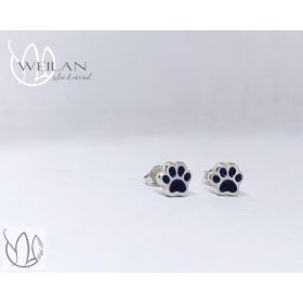 Karnevál - Cicatalp ezüst tűzzománc fülbevaló OG