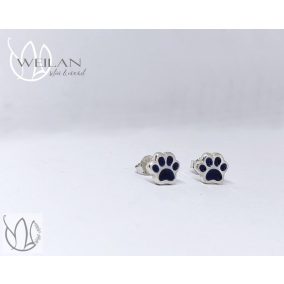 Karnevál - Cicatalp ezüst tűzzománc fülbevaló OG