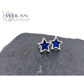 Karnevál - Csillag ezüst tűzzománc fülbevaló OG