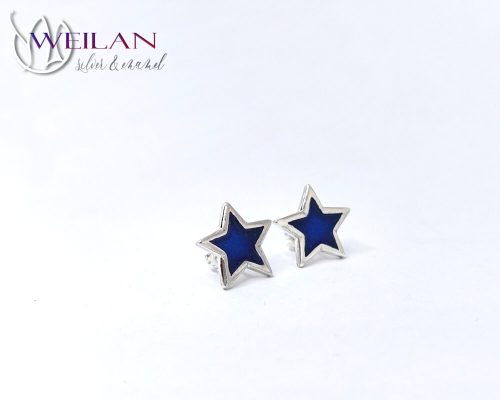 Karnevál - Csillag ezüst tűzzománc fülbevaló