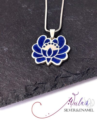 Tradició - Kalocsai - Rózsa ezüst tűzzománc medál