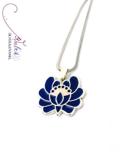 Tradició - Kalocsai - Rózsa ezüst tűzzománc medál