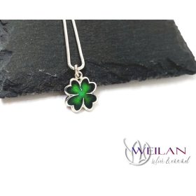 Négylevelű lóhere ezüst tűzzománc medál