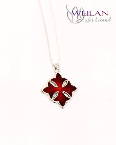 Tűzzománcozott ezüst Görög kereszt medál