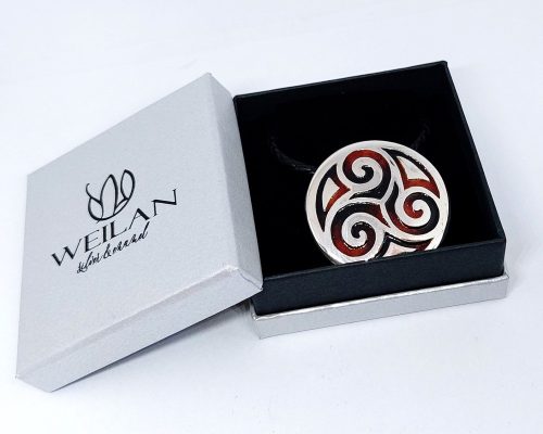 Kelta - Triskelion ezüst tűzzománc medál Weilan díszdobozban