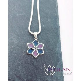 Clematis ezüst tűzzománc medál