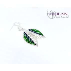 Leaf - Fagus / Bükk ezüst tűzzománc ajour fülbevaló OG