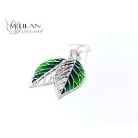 Leaf - Fagus / Bükk ezüst tűzzománc ajour fülbevaló OG