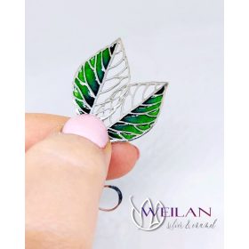 Leaf - Fagus / Bükk ezüst tűzzománc ajour fülbevaló
