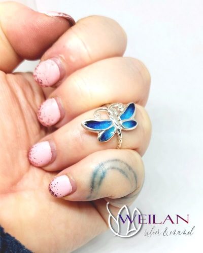 Dragonfly - 925 sterling Silver Enamel Ring (turquoise blue) - size 59