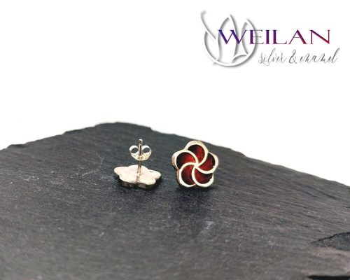 Karnevál - Virág ezüst tűzzománc fülbevaló