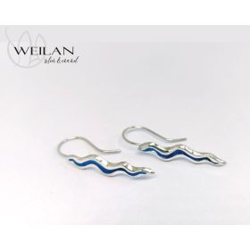 Wave ezüst tűzzománc fülbevaló