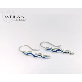 Wave ezüst tűzzománc fülbevaló