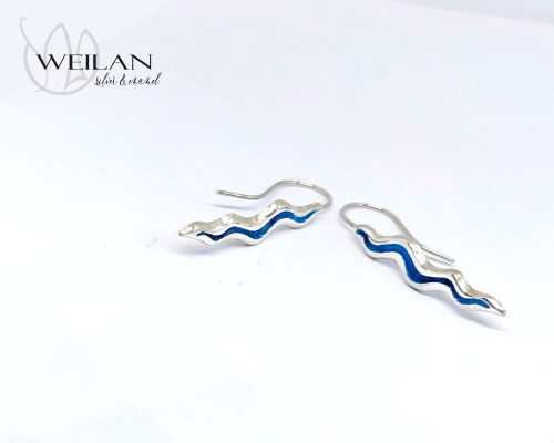 Wave ezüst tűzzománc fülbevaló