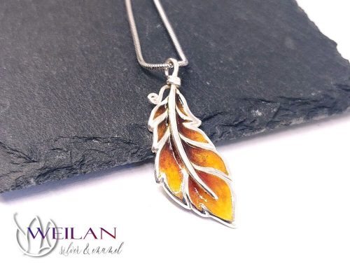 Főnixtoll - ezüst tűzzománc medál 