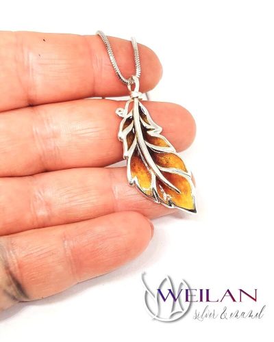 Főnixtoll - ezüst tűzzománc medál 