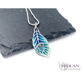 Pávatoll - ezüst tűzzománc medál