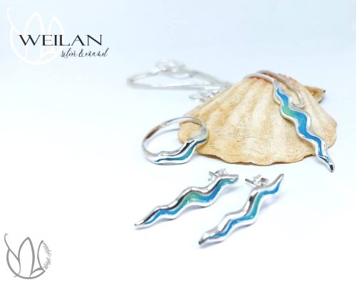 Wave - ezüst tűzzománc szett