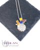 The Little Prince - 925 sterling Silver Enamel Pendant (with red scarf)