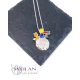 The Little Prince - 925 sterling Silver Enamel Pendant (with red scarf)