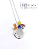 The Little Prince - 925 sterling Silver Enamel Pendant (with red scarf)