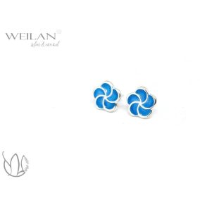 Karnevál - Virág ezüst tűzzománc fülbevaló OG