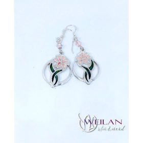 Flora - Liliom ezüst tűzzománc fülbevaló