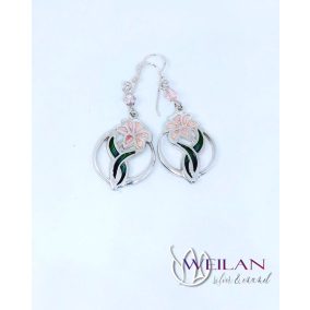 Flora - Liliom ezüst tűzzománc fülbevaló