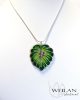 Leaf - Filodendron, monstera ezüst tűzzománc medál