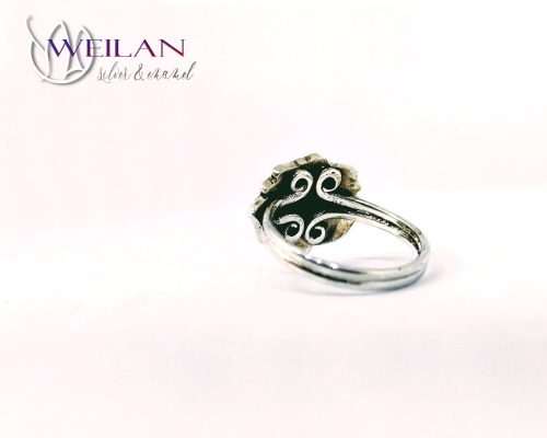 Kalocsai - Tulipán ezüst tűzzománc gyűrű hátoldala