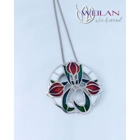 Hej' tulipán - Körtánc ezüst tűzzománc medál