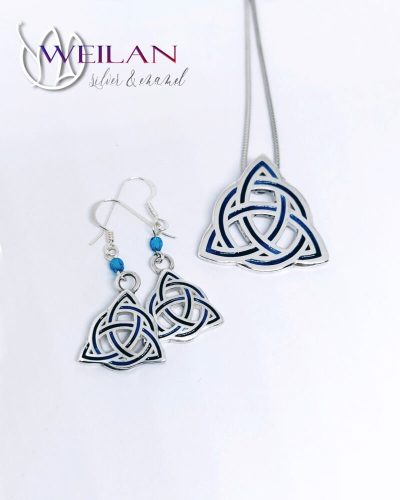 Trinity ezüst tűzzománc szett