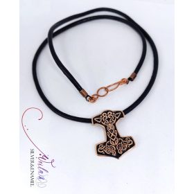 Edda - Mjölnir - Thor kalapácsa bronz tűzzománc medál