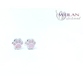 Karnevál - Cicatalp ezüst tűzzománc fülbevaló OG