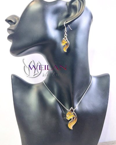 Jellicle Tűzmacska - ezüst tűzzománc szett viselése