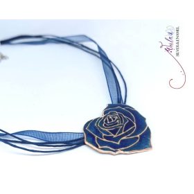 my Valentine - Rózsaszív bronz tűzzománc medál