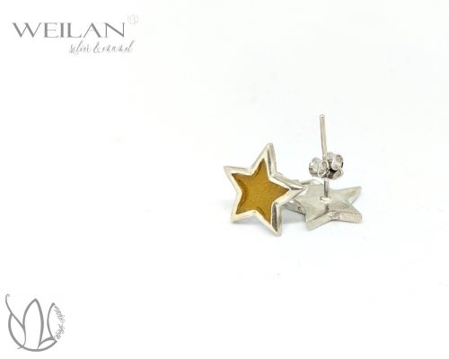 Karnevál - Csillag ezüst tűzzománc fülbevaló