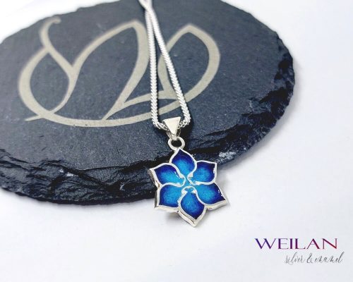 Clematis - ezüst tűzzománc medál