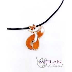 Lili a rókalány - bronz tűzzománc medál, narancs OG