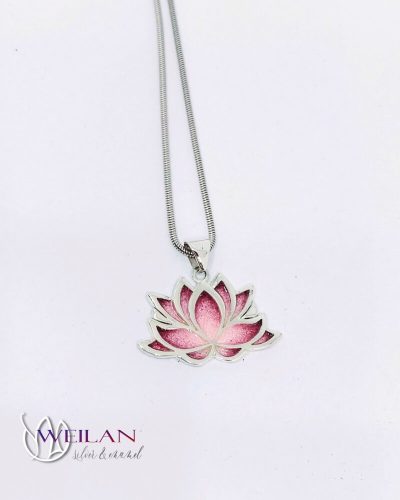 Lótusz ezüst tűzzománc medál