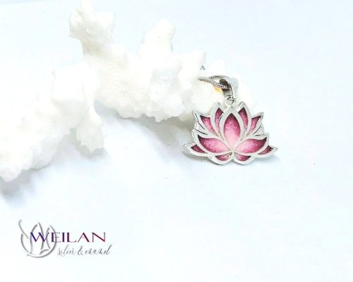 Lótusz ezüst tűzzománc medál