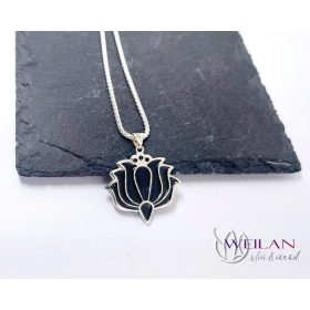 Tradició - Kalocsai - Tulipán ezüst tűzzománc medál