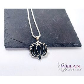 Tradició - Kalocsai - Tulipán ezüst tűzzománc medál