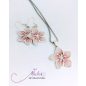 Flora - Cseresznyevirág ezüst tűzzománc szett