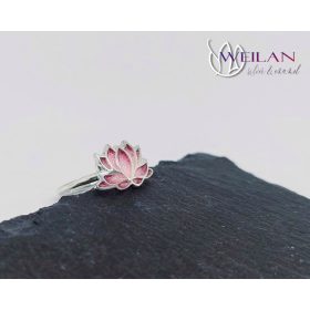 Lótusz - ezüst tűzzománc gyűrű