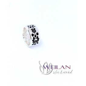 Tradition - 925 sterling Silver Enamel Ring (black)