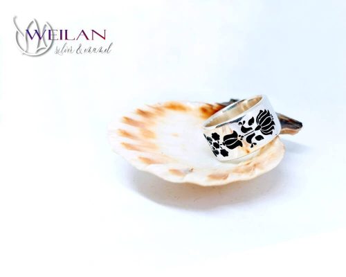 Tradition - 925 sterling Silver Enamel Ring (black)